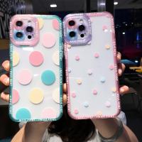 Colorful Cute Wave Poin Clear Phone Case For Huawei P40 P30 P20 P40 Lite 5G P20Pro P50 Fashion Transparent Soft Shockproof Cover