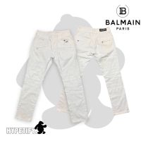 Balmain กางเกงไบค์เกอร์ สีขาว