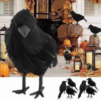 Simulation Black Crow Animal Model Artificial Crow Black Bird Raven Prop Scary Decoration For Party For Halloween Supplies 16CM