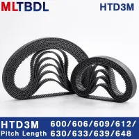 Htd 3M เข็มขัดจับเวลา600/606/609/612/630/633/639/648Mm 6/9/10/15Mm ความกว้างเข็มขัดยางแบบซิงโครนัสแบบปิดเข็มขัดพิทช์3Mm