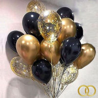 20pcs 12inch Chrome Gold Black Latex Balloons Birthday Party Decorations Kids 16 18 21st 30 40 50 Graduation Man Woman Ramadan Balloons