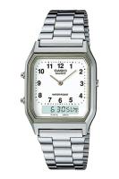 Casio Standard นาฬิกาข้อมือผู้ชาย สายเรซิ่น รุ่น AQ-230,AQ-230A,AQ-230A-7B - สีเงิน