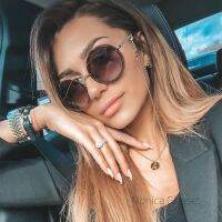 Chain Round Sunglasses Women Metal Luxury Brand Rimless Sun Glasses Lunettes De Sol Femme Shades Women Sunglass Zonnebril Dames