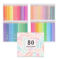 Brutfuner น้ำมันดินสอสี80สีสดใสการวาดภาพดินสออุปกรณ์ศิลปะชุดดินสอ Colour สำหรับศิลปิน