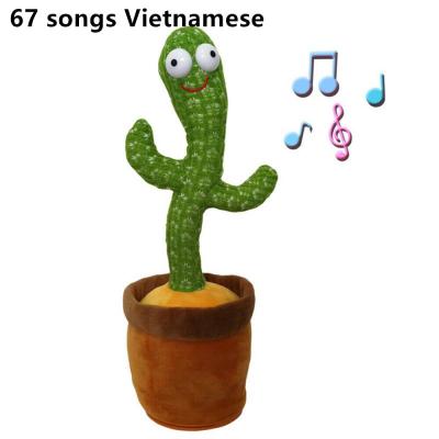 Cactus Plush Toy Electric Singing 60 Songs Dancing And Twisting Cactus Luminous Recording Learning To Speak Twisting Plush Toy