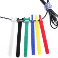 50Pcs Releasable Cable Ties Colored Plastics Reusable Cable ties Nylon Loop Wrap Zip Bundle Ties T-type Cable Tie Wire Cable Management