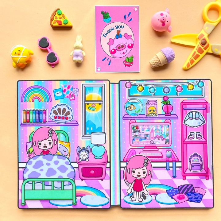 ☢ APEIXIN Toca Boca Rainbow House- Paper Doll | Lazada