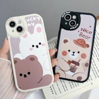 □❣✼ เคส iPhone 14 13 12 11 Pro Max X XS XR Max 8 7 6 6S Plus SE 2020 Protect Big Camera Rabbit Bear Soft Case