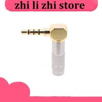zhilizhi Store 3.5mm Jack 4 Poles Audio Plug 90 Degree Right Angle Earphone Splice Adapter HiFi Headphone Terminal Solder Gold Plated Connector