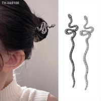 ☃✴ J78E Alloy Snake-shaped Hairpins Green Rhinestone Decor Retro Style Chignon Pins for Women Girls Hair Accessories 2 Color