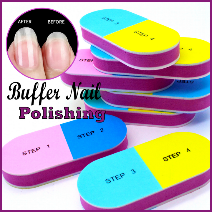 【GnG】Cosmetics Nail Buffer Polishing 4 Steps Tool For Nail Care Tools