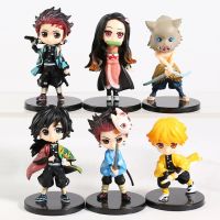 Demon Slayer Tanjirou Nezuko Zenitsu Inosuke Giyuu Kanawo Mitsuri Shinobu Kyoujurou Saito Makomo Pvc ตัวเลขของเล่น6ชิ้น/เซ็ต