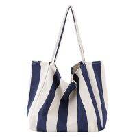 Handbag Simple Small Fresh Striped Canvas Bag Wild Casual Large Capacity Single Shoulder Handbag