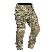 【YF】 Men Combat Pants With Knee Airsoft Sport Trousers Camouflage Multicam Trekking