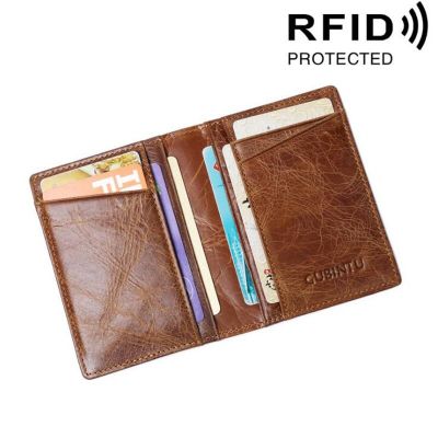 Slim Genuine Leather Anti RFID Card Protection Mens Credit Card Holder ID Protector Wallet Drivers License Card Case For Man Card Holders