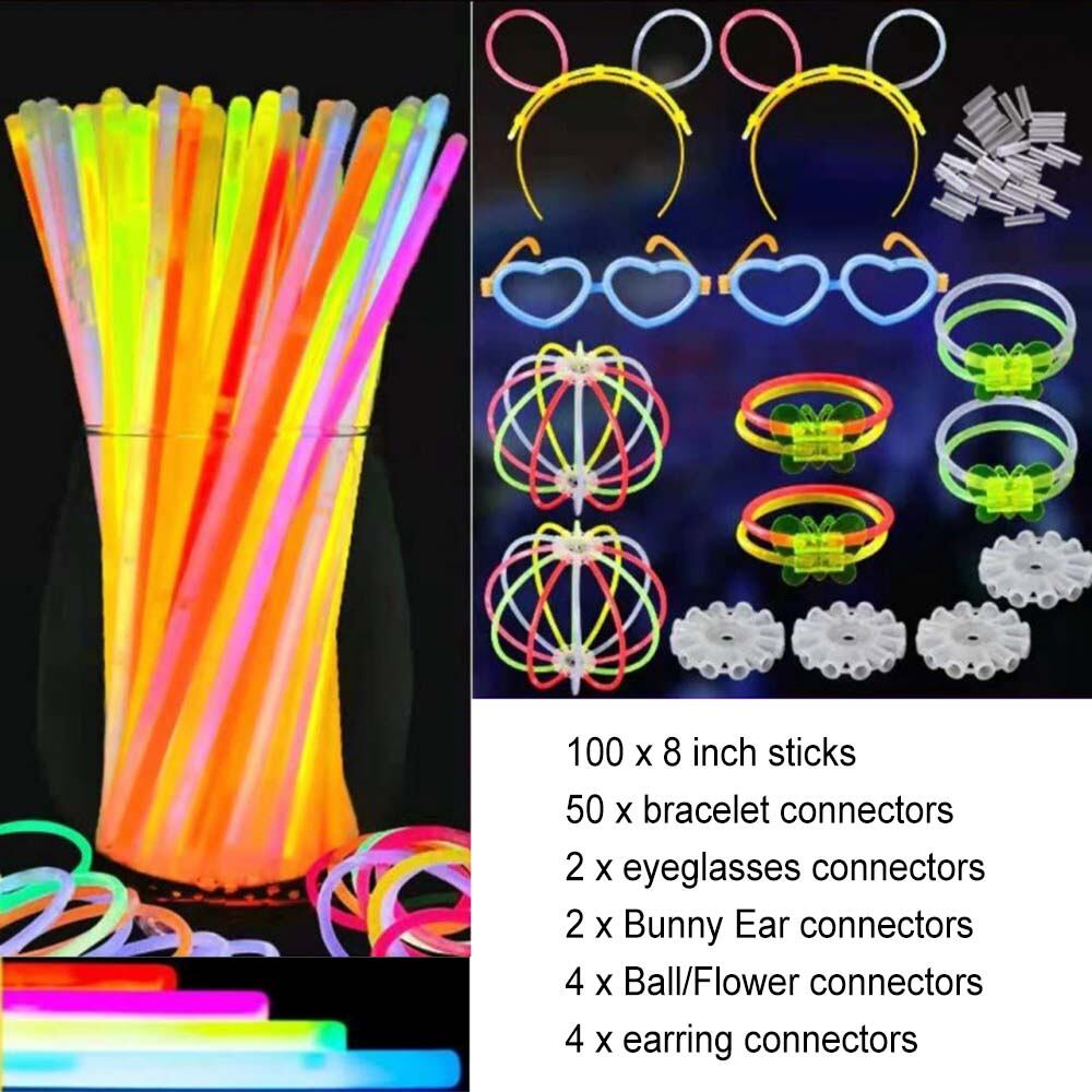 GLOW IN THE DARK GLASSES NEON GLOW STICK HEN PARTY FESTIVAL FANCY DRESS CLUB 