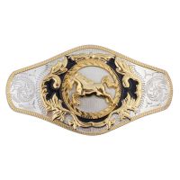 Super big mens belt buckle head Golden horse cow waistband DIY