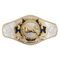 Super big mens belt buckle head Golden horse cow waistband DIY