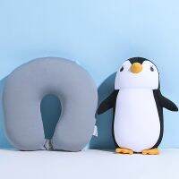 Travel Neck Pillow U-Shaped Plush Pillow Cute Zip Flip Penguin Deformable Neck Cushion Head Neck Chin Suitable for Adult Kids Travel pillows