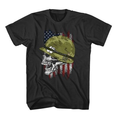 Novelty Fashion American Skull Solr death metal hard rock Fitness Tshirts  WW8J