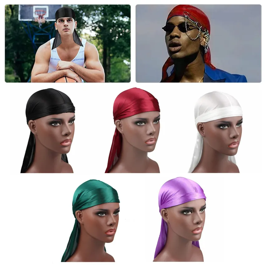 12Pcs Durag Pack, Durags for Men Silky, Silk Durag for Men Women Waves  Satin NEW