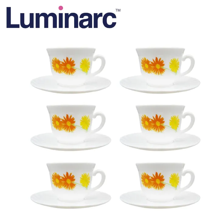 Luminarc Marguerite 12pcs 22cl Cup and Saucer Set Opal White