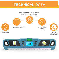 ระดับดิจิตอล  ระดับน้ำ ดิจิตอล แม่เหล็ก DIGITAL จอแสดงผลระดับ 0 °/45 °/90 ° 3ระนาบ Slope การวัดอัตโนมัติอ่านระดับ พร้อม Prompt มีเสียงเตือน