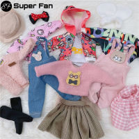 (Super Fan) ตุ๊กตาเสื้อผ้าสำหรับ30ซม. BJD ตุ๊กตาแฟชั่นเสื้อผ้าลำลอง1/6ตุ๊กตาหวานชุดตกแต่งสำหรับสาว DIY ของขวัญเย็น