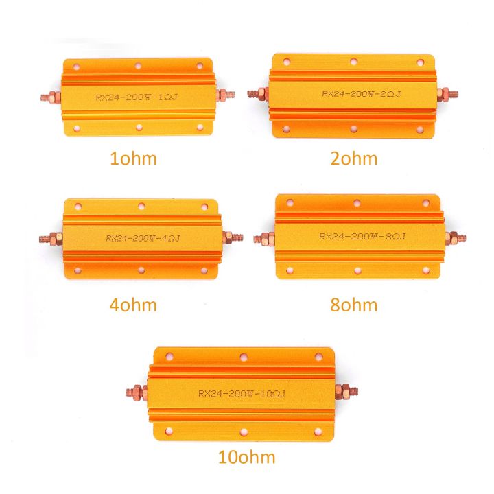 rx24ตัวต้านทานโลหะแบบลวดพันลวดเย็บกระสอบ1ohm-2ohm-4ohm-8ohm-10ohm-200วัตต์