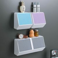 High-end No punching Soap Box Drain Toilet Wall Mounted Soap Box with Lid No Punching Net Celebrity Creative Household Soap Box Holder