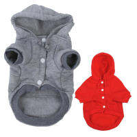 Cat Dog Clothes Winter Warm Knitwear for Christmas Puppy Dog Jacket Hooded Coat Clothing (Gray, M)