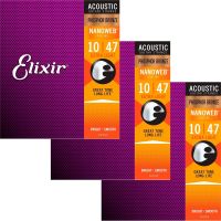 （roast chicken）3ชุด Elixir Nanoweb เคลือบป้องกันสนิมฟอสเฟอร์บรอนซ์อะคูสติกกีต้าร์สาย