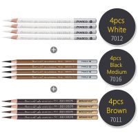 Lele Pencil】ปากกาดินสอถ่านนิ่มดินสอวาดรูปร่างภาพไม้สีน้ำตาลขาวดำสำหรับนักเรียนอุปกรณ์ศิลปะการวาดภาพร่างมืออาชีพ