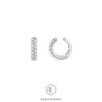 Maison de Jewels - Clip-On Skinny Pave Earring ต่างหูเงิน ต่างหูคลิปไม่จำเป็นต้องเจาะ ต่างหูเพชร ต่างหูเพชรCZ