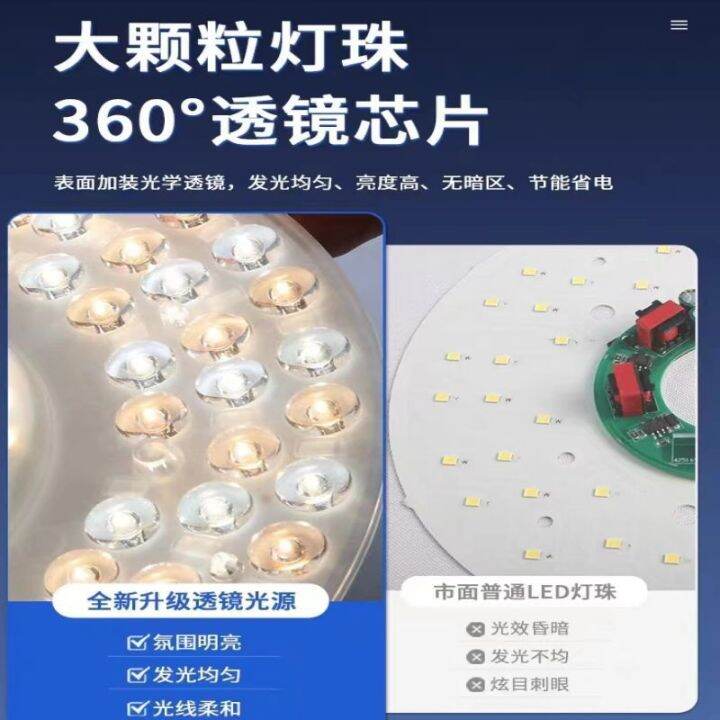 พร้อมส่ง-ป้องกันดวงตาแบบเต็มสเปกตรัม-led-แกนโคมไฟเพดานทรงกลมโคมไฟเพดานแม่เหล็กประหยัดพลังงานเปลี่ยนแหล่งกำเนิดแสงแผงไส้ตะเกียง