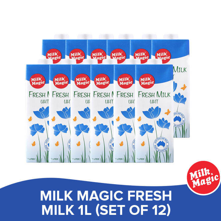 Milk Magic Fresh Milk Uht 1 Liter Set Of 12 Nutritious Healthy Flavored Drink Grocery 6863