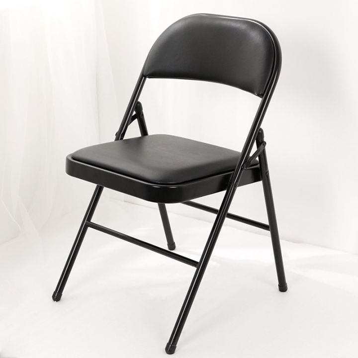 เก้าอี้พับได้-รับน้ำหนักได้-300kg-เก้าอี้เหล็ก-เบาะหนัง-pvc-เก้าอี้พนักพิง-เก้าอี้ทำงาน-เก้าอี้กินข้าว-โครงเหล็ก-grandmaa