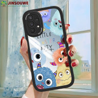 เคสมือถือ Jinsouwe สำหรับ Samsung Galaxy A32 Samsunga32 Galaxya32เคสสำหรับเด็กผู้หญิงลายการ์ตูนมอนสเตอร์ทั้งตัวปกหนังเคสกระจก