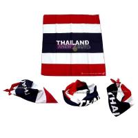 ผ้าพันคอ ผ้าโพกหัว ลายธงชาติไทย (Bandana Thailand Flag Scarf Thai Badge)