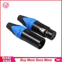 1คู่XLR 3PinชายหญิงDIYปลั๊กสายสัญญาณเสียงMicตัวเชื่อมต่อSolder Plug