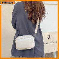 SHENGZU ลำลองแบบสบายๆ กระเป๋า Crossbody สีทึบทึบ จุได้มาก กระเป๋าโท้ทสำหรับผู้หญิง ของใหม่ หนังพียู กระเป๋าสะพายไหล่แบบสั้น สำหรับผู้หญิง