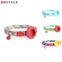 DSstyles ปลอกคอสุนัขลายดอกไม้พร้อมที่วาง18-30ซม. ปรับขนาดได้อุปกรณ์คอสัตว์เลี้ยงสำหรับสุนัขเล็กกลางใหญ่