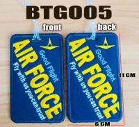 TAG ติดกระเป๋า ปักลาย BAG TAG AIR FORCE แท็กติดกระเป๋า เพื่อใช้ สะสม ของฝาก งานหนาสวย ทนทาน / BTG005 DeeDee2Pakcom