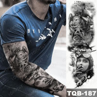 【cw】Large Arm Sleeve Tattoo Airplane soldier Pilot Waterproof Temporary Tatto Sticker Sailing Compass Body Art Full Fake Tatoo Women 【hot】