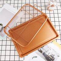 Kitchen Deep-fried Food Tray Filter Drain Basin Rectangle Crispy Mesh Fresh-keeping Basket Non-stick Oil Pan