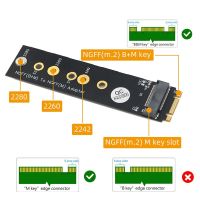 M.2 (NGFF) Key B+M to Key M Adapter Supports 2242/2260/2280 Type M.2 Key M SSD Dimension Black for PCI-E Bus SSD