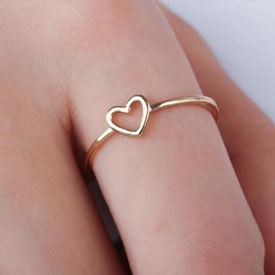 [MM75] แหวนหัวใจรูปหัวใจรักแหวนผู้หญิงพรรคแหวนมิตรภาพของขวัญเครื่องประดับขนาด5 11
