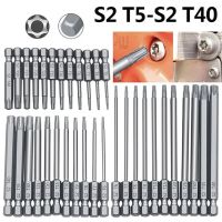 [Old A Hardware] 11/12Pcs ไขควงชุด Tamper Proof Security เจาะชุดบิต Torx ไขควงหัวแบน1/4 Quot; Hex Driver Bits เครื่องมือกล