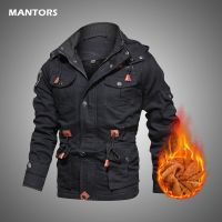 Casual Military Jackets Men Winter Coats Fleece Warm Mens Cotton Windbreaker 2020 Multi-pockets Bomber Jackets Mens Outerwear