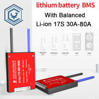 1ชิ้น17S 60V 30A-100A Li-ion 18650แบตเตอรี่พีซีเอ็มแผ่นป้องกัน BMS พอร์ตทั่วไปที่มีความสมดุล